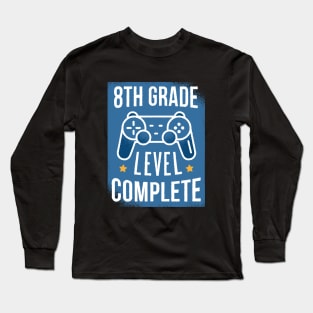 8th Grad Gamer Level Up Gift Idea Graduation Design Long Sleeve T-Shirt